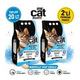 Mr.cat Happy Marseille Soap Kokulu Bentonit Kedi Kumu 10 Lt x 2 Adet Toplam 20 Lt Güçlü Topaklanan %99,5 Tozsuz
