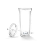 Mr. Coffee Buzlu Kahve Bardağı, 22 oz., Kapaklı ve Pipetli, Şeffaf