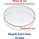 Mr. Crowley Petri Kabı 25 Adet Plastik (Boyut 90X15 Mm) Laboratuvar Uygun