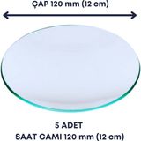 Mr. Crowley Saat Camı 5 Adet 80 mm (8 Cm) Veya 120 mm (12 Cm) Beher Kapağı Laboratuvar Kullanımı Için - 120mm 5 adet
