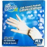 Mr. Green Latex Eldiven M / L Beyaz Beden 50 Adet Gramajlı