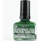 Mr.hobby Wc-12 40 Ml. Filter Liquid Face Green, Eskitme Model Boyası - Renkli