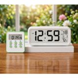 MR LED Ekranlı Dijital Masa Saati & 2 Alarm Kademeli Kronometre Seti – Alarm, Tarih, Sıcaklık Göstergeli Modern Masa Saat Seti (HAKİ Kronometre)