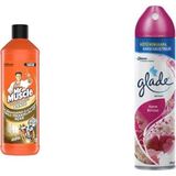 Mr Muscle Banyo Tüm Boru Tipleri Için Jel Lavabo Açıcı 1000 Ml, Glade Aerosol Aşkın Büyüsü Oda Kokusu 300 ml ve Mr Muscle Aqua Blue 2'li Klozet Bloğu - Ahşap