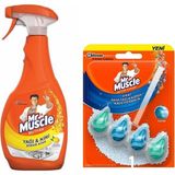 Mr. Muscle Mr Muscle Mutfak Temizleyici Sprey 500 ml + Active Clean Klozet Blok Marine