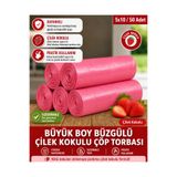 MR.NEJAT 50 ADET ÇİLEK KOKULU BÜYÜK BOY DAYANIKLI SIZDIRMAZ BÜZGÜLÜ ÇÖP TORBASI 65X70 5X10