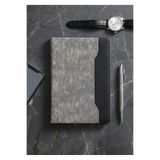 Mr.Notebook Kişiye Özel İsim Yazılı Çift Dokulu Cepli Füme Termo Deri Defter - A5 Premium Tarihsiz Ajanda