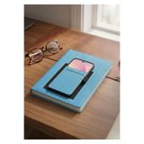 Mr.Notebook Kişiye Özel İsim Yazılı Mavi Telefon Kılıflı ve Kartlıklı Çizgili Defter