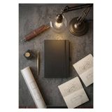 Mr.Notebook Kişiye Özel İsim Yazılı Siyah Termo Deri Defter - Kalemlikli ve Lastikli