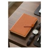 Mr.Notebook Kişiye Özel İsim Yazılı Taba Termo Deri Defter - Kayışlı Özel Kapaklı A5 Premium Tarihsiz Ajanda