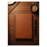 Mr.Notebook Kişiye Özel İsim Yazılı Taba Termo Deri Defter - Spiralli Kareli Büyük Boy (17x24cm)