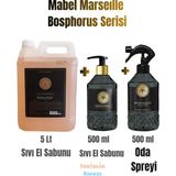 Mr.Oxy Mabel Marseille Bosphorus Sıvı El Sabunu 5 Lt + 500 ml ve Bosphorus Oda Spreyi 500 ml - 3 Adet