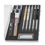 Mr. Pen - Kurşun ve Silgi Yedekleri ile Metal Mekanik Kalem Seti, 5 Boyut - 0,3, 0,5, 0,7, 0,9 ve 2 Milimetre, Eskiz/Çizim Kalemi