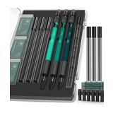 Mr. Pen - Kurşun ve Silgi Yedekleri ile Metal Mekanik Kurşun Kalem Seti, 3'lü Paket, 1,3 mm Mekanik Kalem Metal, Eskiz için Metal Mekanik Kalem, Mekanik Kalem Çizimi
