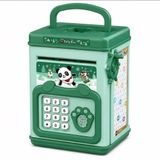 MR SHOPPİNG ATM Şifreli Çocuk Para Kumbarası – Parmak İzi Sensörlü, Çevirmeli Para Çekme Sistemli, Müzikli Taşınabilir Kasa (Panda)