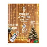 mr shopping MR 300 Ledli 10 Saçaklı Sarı Led Kumandalı 8 Modlu Perde Led Peri Mutfak Işık Dekoratif Lamba