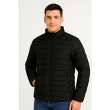 Mrayss Erkek Bomber Mont Ceket – Su Itici Kumaş, Kapitone Astarlı, Fermuarlı, Kışlık - Siyah - 2XL