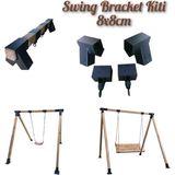 MRC 32 Teknik Metal 8 x 8 cm Demir Bağlantı Salıncak Montaj Aparatı Seti Antrasit Renk 3 Kişilik Kapasite Bahçe hamak oyun park