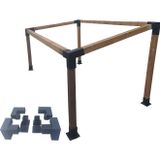 Mrc Ahşap Kamelya Çardak Pergola 8x8 cm 15 derece eğimli Montaj Aparatı Seti Demir Bağlantı Braket Pergole Bungalov Bahçe Ev Çadır kiti