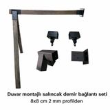 Mrc Salıncak Duvar Montaj Aparatı 8X8CM Demir Bağlantı seti Hamak Beşik Pergola Çardak Tahterevalli Çocuk Parkı Bahçe Teras