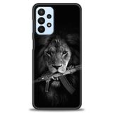 MRCİLETİSİM Kılıf HD Baskılı Kılıf Tüfek ve Aslan Samsung Galaxy A23 4G ile uyumlu