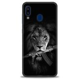 MRCİLETİSİM Kılıf HD Baskılı Kılıf Tüfek ve Aslan Samsung Galaxy A30 ile uyumlu