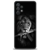 MRCİLETİSİM Kılıf HD Baskılı Kılıf Tüfek ve Aslan Samsung Galaxy A32 ile uyumlu