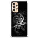 MRCİLETİSİM Kılıf HD Baskılı Kılıf Tüfek ve Aslan Samsung Galaxy A33 5G ile uyumlu