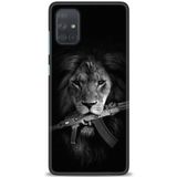 MRCİLETİSİM Kılıf HD Baskılı Kılıf Tüfek ve Aslan Samsung Galaxy A51 ile uyumlu