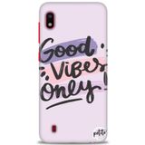 MRCİLETİSİM (mrc-1420) Tam Ekran Koruyucu Kılıf HD Baskılı Kılıf Good Vibes Samsung Galaxy A10 ile uyumlu