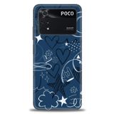 MRCİLETİSİM (mrc-16515) Tam Ekran Koruyucu Kılıf HD Baskılı Kılıf Notalar ve Kalpler Mavi Xiaomi Poco M4 Pro 4G ile uyumlu