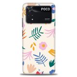 MRCİLETİSİM (mrc-16519) Tam Ekran Koruyucu Kılıf HD Baskılı Kılıf Renkli Yapraklar Xiaomi Poco M4 Pro 4G ile uyumlu
