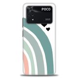 MRCİLETİSİM (mrc-16523) Tam Ekran Koruyucu Kılıf HD Baskılı Kılıf Gökkuşağı ve Kalpler Xiaomi Poco M4 Pro 4G ile uyumlu