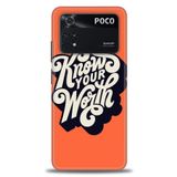 MRCİLETİSİM (mrc-16660) Tam Ekran Koruyucu Kılıf HD Baskılı Kılıf Know Your Worth Xiaomi Poco M4 Pro 4G ile uyumlu