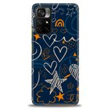 MRCİLETİSİM (mrc-16684) Tam Ekran Koruyucu Kılıf HD Baskılı Kılıf Notalar ve Kalpler Xiaomi Poco M4 Pro 5G ile uyumlu