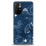 MRCİLETİSİM (mrc-16685) Tam Ekran Koruyucu Kılıf HD Baskılı Kılıf Notalar ve Kalpler Mavi Xiaomi Poco M4 Pro 5G ile uyumlu