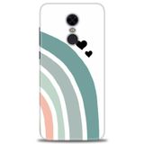 MRCİLETİSİM (mrc-18733) Tam Ekran Koruyucu Kılıf HD Baskılı Kılıf Gökkuşağı ve Kalpler Xiaomi Redmi 5 Plus ile uyumlu