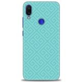 MRCİLETİSİM (mrc-22467) Tam Ekran Koruyucu Kılıf HD Baskılı Kılıf Mavi Mozaik Xiaomi Redmi Note 7 ile uyumlu