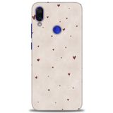 MRCİLETİSİM (mrc-22510) Tam Ekran Koruyucu Kılıf HD Baskılı Kılıf Kahve Kalpler Xiaomi Redmi Note 7 ile uyumlu
