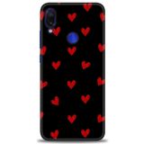 MRCİLETİSİM (mrc-22522) Tam Ekran Koruyucu Kılıf HD Baskılı Kılıf Kırmızı Kalpler Xiaomi Redmi Note 7 ile uyumlu