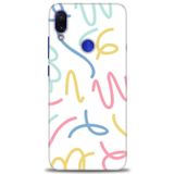 MRCİLETİSİM (mrc-22530) Tam Ekran Koruyucu Kılıf HD Baskılı Kılıf Renkli Çizgiler Xiaomi Redmi Note 7 ile uyumlu