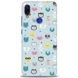 MRCİLETİSİM (mrc-22574) Tam Ekran Koruyucu Kılıf HD Baskılı Kılıf Cats Xiaomi Redmi Note 7 ile uyumlu