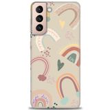 MRCİLETİSİM (mrc-24837) Tam Ekran Koruyucu Kılıf HD Baskılı Kılıf Kahve Gökkuşağı Samsung Galaxy S21 FE ile uyumlu