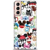 MRCİLETİSİM (mrc-24841) Tam Ekran Koruyucu Kılıf HD Baskılı Kılıf Donut ve Dondurmalar Samsung Galaxy S21 FE ile uyumlu