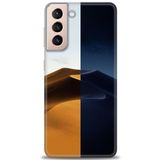 MRCİLETİSİM (mrc-24868) Tam Ekran Koruyucu Kılıf HD Baskılı Kılıf Gece ve Gündüz Samsung Galaxy S21 FE ile uyumlu