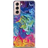 MRCİLETİSİM (mrc-24894) Tam Ekran Koruyucu Kılıf HD Baskılı Kılıf Colors Samsung Galaxy S21 FE ile uyumlu