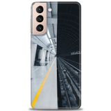 MRCİLETİSİM (mrc-24924) Tam Ekran Koruyucu Kılıf HD Baskılı Kılıf Metro Station Samsung Galaxy S21 FE ile uyumlu