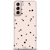 MRCİLETİSİM (mrc-24932) Tam Ekran Koruyucu Kılıf HD Baskılı Kılıf Puantiye Samsung Galaxy S21 FE ile uyumlu