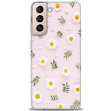 MRCİLETİSİM (mrc-24941) Tam Ekran Koruyucu Kılıf HD Baskılı Kılıf Papatyalar Samsung Galaxy S21 FE ile uyumlu