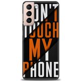 MRCİLETİSİM (mrc-24943) Tam Ekran Koruyucu Kılıf HD Baskılı Kılıf Dont Touch Samsung Galaxy S21 FE ile uyumlu